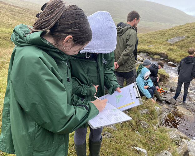 Students in the mountains