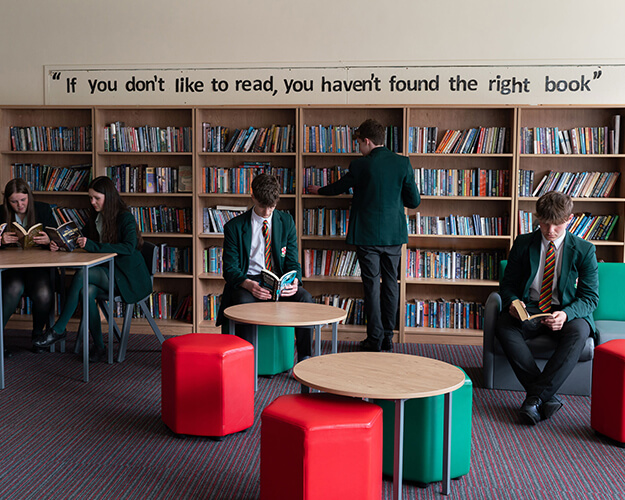 Students in a library
