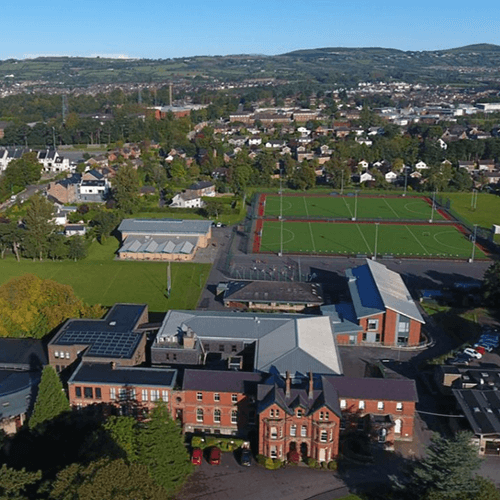 School grounds taken from the air