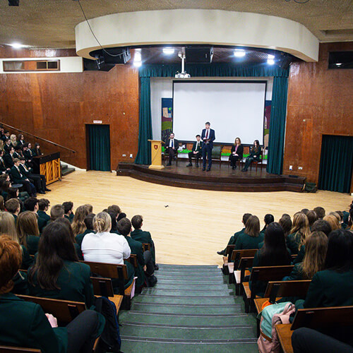 Students in a hall