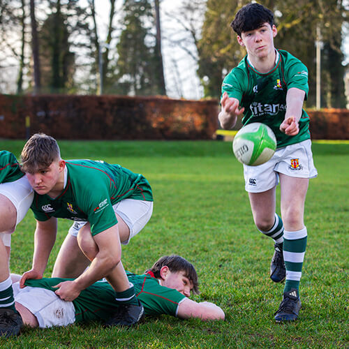 Students playing rugby