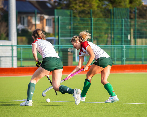 Students playing hockey
