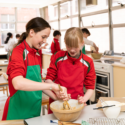 Two students baking toghter